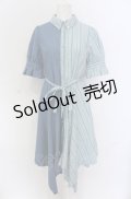 axes femme / バイカラー半袖ワンピ M ブルー系 O-25-05-31-1002-AX-OP-IG-OS