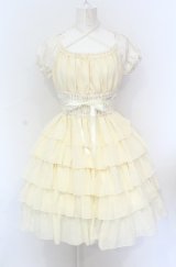 Pina sweetcollection / シフォンフリルワンピース  生成り O-25-05-31-1014-LO-OP-IG-OS