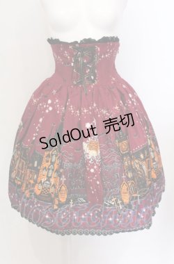画像1: ALICE and the PIRATES / ゴーストタウンのメリィメイキング柄 スカート  ワイン O-25-05-31-1016-PA-SK-IG-OS