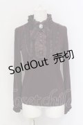 axes femme / ブローチ付きブラウス風プルオーバー M パープル O-25-05-31-1020-AX-TO-IG-OS