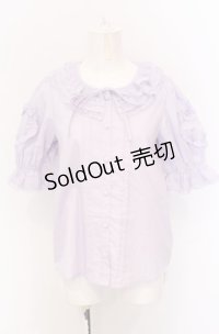 Chalmiere / ハートフリルパフ袖ブラウス M ラベンダー O-25-05-31-1003-LO-BL-OW-OS