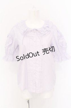 画像1: Chalmiere / ハートフリルパフ袖ブラウス M ラベンダー O-25-05-31-1003-LO-BL-OW-OS