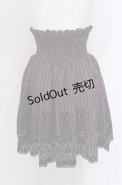画像2: axes femme / レジメンタルハイウエストスカート M ワイン O-25-05-31-1021-AX-SK-IG-OS
