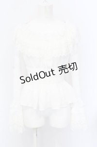 Millefleurs / ジョーゼットとレースのブラウス  ホワイト O-25-05-31-1025-EL-BL-IG-OS