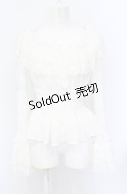 画像1: Millefleurs / ジョーゼットとレースのブラウス  ホワイト O-25-05-31-1025-EL-BL-IG-OS