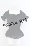 Millefleurs / はしごレースシャーリングブラウス  ブラック O-25-05-31-1026-EL-BL-IG-OS
