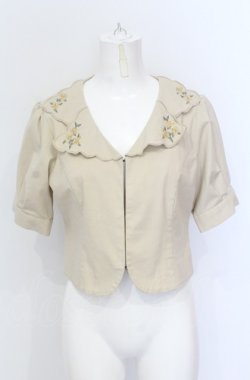 画像1: an another angelus / ハンカチ刺繍開衿ジャケット F ベージュ O-25-05-31-1029-CA-JA-OW-OS