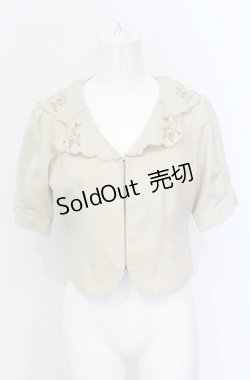 画像1: an another angelus / ハンカチ刺繍開衿ジャケット F ベージュ O-25-05-31-1029-CA-JA-OW-OS