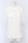 axes femme kawaii / ギャザー丸襟半袖ブラウス M シロ O-25-05-31-1032-AX-BL-OW-OS
