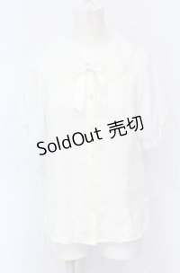 axes femme kawaii / ギャザー丸襟半袖ブラウス M シロ O-25-05-31-1032-AX-BL-OW-OS