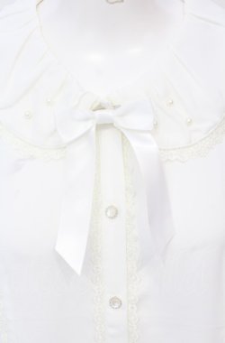 画像2: axes femme kawaii / ギャザー丸襟半袖ブラウス M シロ O-25-05-31-1032-AX-BL-OW-OS