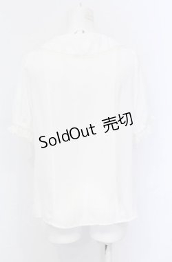 画像3: axes femme kawaii / ギャザー丸襟半袖ブラウス M シロ O-25-05-31-1032-AX-BL-OW-OS