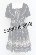 axes femme POETIQUE / ガーベラ×リボン柄ワンピース M ネイビー O-25-05-31-1033-AX-OP-OW-OS