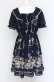 画像2: axes femme POETIQUE / ガーベラ×リボン柄ワンピース M ネイビー O-25-05-31-1033-AX-OP-OW-OS (2)