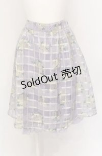 axes femme / シアーチェックスカート M ラベンダー O-25-05-31-1037-AX-SK-OW-OS