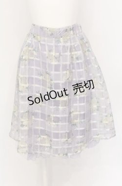 画像1: axes femme / シアーチェックスカート M ラベンダー O-25-05-31-1037-AX-SK-OW-OS