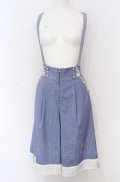 axes femme POETIQUE / サス付きハーフワイドパンツ M サックス O-25-05-31-1040-AX-PA-OW-OS