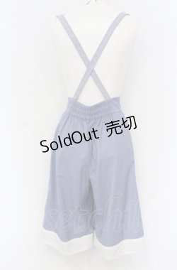画像2: axes femme POETIQUE / サス付きハーフワイドパンツ M サックス O-25-05-31-1040-AX-PA-OW-ZT303
