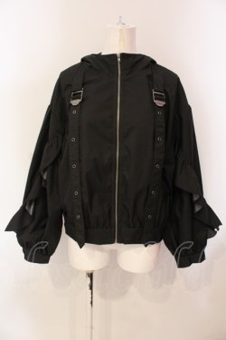 画像1: axes femme POETIQUE / ベルトデザインブルゾン M クロ O-25-05-31-063-AX-JA-OW-OS