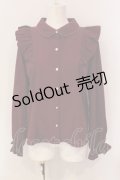 axes femme POETIQUE / リボン付丸襟長袖ブラウス（リボン欠品） M ワイン O-25-05-31-067-AX-BL-OW-OS