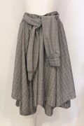axes femme / シャツ巻き風イレヘムスカート F クロ O-25-05-31-069-AX-SK-OW-OS