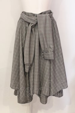 画像1: axes femme / シャツ巻き風イレヘムスカート F クロ O-25-05-31-069-AX-SK-OW-OS