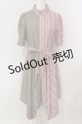 axes femme / バイカラーイレヘムワンピース M アカ×ベージュ O-25-05-31-075-AX-OP-IG-OS