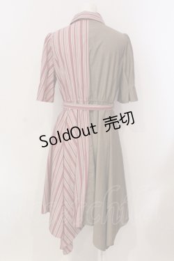 画像3: axes femme / バイカラーイレヘムワンピース M アカ×ベージュ O-25-05-31-075-AX-OP-IG-OS