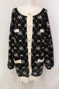 Millor TOKYO / MLモノグラムニットカーディガン M-L クロ O-25-05-31-077-LO-TO-IG-OS