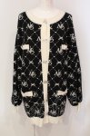 画像1: 【SALE】Millor TOKYO / MLモノグラムニットカーディガン M-L クロ O-25-05-31-077-LO-TO-IG-ZT183 (1)