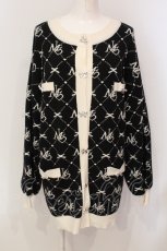画像1: 【SALE】Millor TOKYO / MLモノグラムニットカーディガン M-L クロ O-25-05-31-077-LO-TO-IG-ZT183 (1)