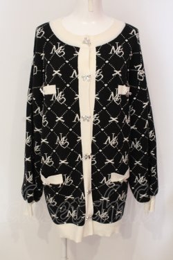 画像1: Millor TOKYO / MLモノグラムニットカーディガン M-L クロ O-25-05-31-077-LO-TO-IG-OS