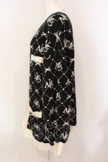画像2: 【SALE】Millor TOKYO / MLモノグラムニットカーディガン M-L クロ O-25-05-31-077-LO-TO-IG-ZT183 (2)
