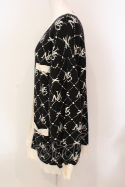 画像2: Millor TOKYO / MLモノグラムニットカーディガン M-L クロ O-25-05-31-077-LO-TO-IG-OS
