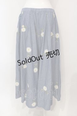 画像3: PINK HOUSE / マーガレット刺繍ダンガリーワイドパンツ  ブルー O-25-05-31-008-LO-PA-OW-OS