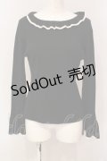 DearMyLoveRose / フレアスリーブミニリボンリブニットトップス M-L クロ O-25-05-31-081-EL-TO-IG-OS