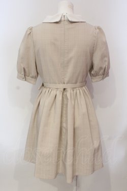 画像2: evelyn / チェックベルト襟ワンピース  ベージュ O-25-05-31-085-LO-OP-IG-OS
