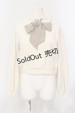 画像1: F i.n.t / シフォンリボンスウェットパーカー  クリーム O-25-05-31-087-CA-TO-IG-OS