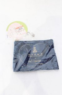 m petit by misako / AM*コウチャツキベロアポーチ（紅茶無し）  ネイビー O-25-05-31-2043-LO-ZA-OW-ZT169-F001