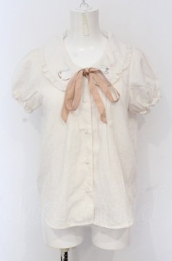 画像1: Amavel / ティータイム刺繍ブラウス  キナリ O-25-05-31-2009-CA-BL-OW-OS