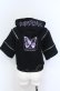 画像2: KRY CLOTHING / オフショルクロップドパーカー  ブラック×パープル O-25-05-31-2001-EL-TO-OW-OS (2)