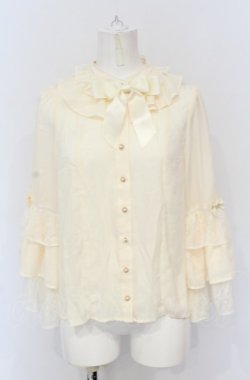 画像1: axes femme kawaii / 3段フリル姫袖ブラウス M アイボリー O-25-05-31-2010-AX-BL-OW-OS