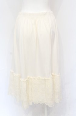 画像2: axes femme / 繊細レースミディ丈ペチスカート M アイボリー O-25-05-31-2019-AX-SK-YM-OS