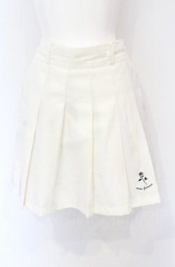 画像1: axes femme /  刺繍入プリーツキュロット F アイボリー O-25-05-31-2020-AX-PA-YM-OS
