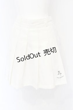 画像1: axes femme /  刺繍入プリーツキュロット F アイボリー O-25-05-31-2020-AX-PA-YM-OS