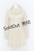 axes femme / 袖レースアップニットワンピース M ベージュ O-25-05-31-2021-AX-OP-YM-OS