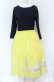 画像1: Franche Lippee / オリプリポンポンキャットワンピース M ネイビー×イエロー O-25-05-31-2003-LO-OP-OW-OS (1)
