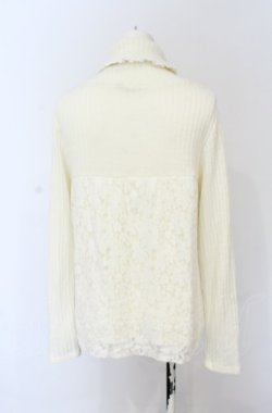 画像2: axes femme / レース切り替えハイネックニット M キナリ O-25-05-31-2022-AX-TO-OW-OS