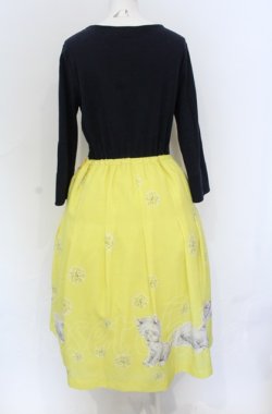 画像2: Franche Lippee / オリプリポンポンキャットワンピース M ネイビー×イエロー O-25-05-31-2003-LO-OP-OW-OS
