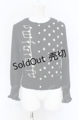 Jane Marple / Musical noteとドットのカーディガン M クロ O-25-05-31-2005-JM-TO-OW-OS